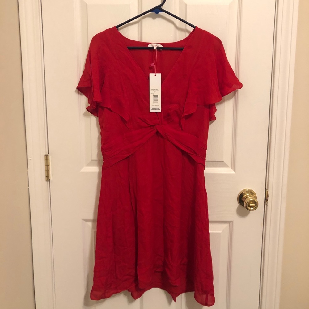 Parker- Katie Flutter Silk Mini Dress